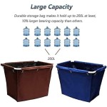 Troli Cucian Gerobak Bergerak dengan Roda, Rangka Baja Tahan Karat, Keranjang Pemilah Cucian Biru untuk Tata Graha Rumah dan Hotel